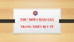 THÔNG BÁO YÊU CẦU CHÀO GIÁ THIẾT BỊ Y TẾ SỬ DỤNG QUỸ PHÁT TRIỂN HOẠT ĐỘNG SỰ NGHIỆP 2023